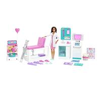 Mattel Barbie - Coffret Clinique De Barbie Avec Poupée Docteur Brune Et Plus De 30 éléments Et Accessoires