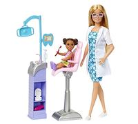 Cabinet dentaire Barbie - BARBIE - HKT69 - 2 poupées, fauteuil, outils dentaires, brosse à dents, dentifrice