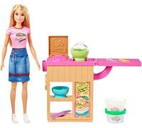 Barbie Métiers Coffret poupée Blonde et Son Atelier de pâtes, Deux Pots de pâte à Modeler et Accessoires, Jouet pour Enfant, GHK43