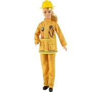 Barbie Métiers Coffret poupée Pompière Blonde et Accessoires à thème Dont extincteur et mégaphone, Jouet pour Enfant, GTN83