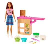 Barbie Métiers Coffret poupée rousse et Son Atelier de pâtes, Deux Pots de pâte à Modeler et Accessoires, Jouet pour Enfant, GHK44, Multicolore