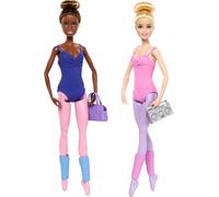 MEGA Brands Coffret Barbie Salle de Ballet HXC37 – 2 poupées, 9 accessoires (blonde et brune)
