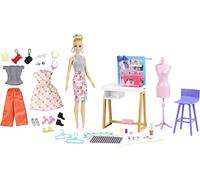 Barbie Metiers Coffret Studio Creation Mode, avec Poupee Blonde, Atelier, Machine à Coudre, 25 Accessoires de Jeu Inclus, Jouet pour Enfant, HDY90 Exclusivité sur Amazon