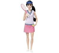 Barbie Métiers Poupée articulée Joueuse de Tennis avec Raquette et Balle, HKT73, Taille unique