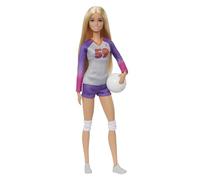 Barbie Métiers Poupée Articulée Joueuse De Volleyball en Tenue Complète avec Haut, Short, Genouillères Et Ballon, Jouet Enfant, Dès 3 Ans, HKT72