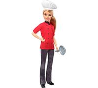 Barbie Métiers Poupée Chef de Cuisine Blonde avec Poêle et Toque, Jouet pour Enfant, FXN99