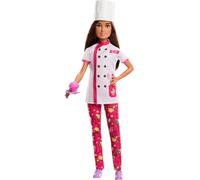 Barbie Métiers Poupée Cheffe Pâtissière Et Accessoires en Tenue Complète avec Blouse, Toque De Chef Toque Et Part De Gâteau, Jouet Enfant, Dès 3 Ans, HKT67