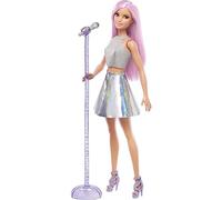 Barbie Poupée Pop Star FXN98 – Chanteuse avec micro et cheveux roses