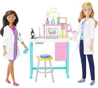 Barbie Coffret Laboratoire Scientifique HJY95 – 2 poupées, paillasse et plus de 10 accessoires
