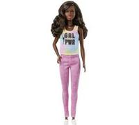 Barbie Métiers Surprise poupée brune avec débardeur, pantalon rose Marron G