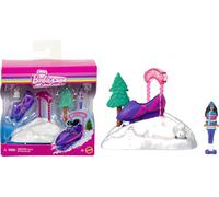 Barbie Mini Land Ensembles de jeu à collectionner avec poupée de 3,8 cm, zones de jeu interactives pour raconter des histoires amusantes