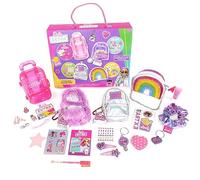 Barbie mini Lot de 4 sacs avec pinces à cheveux, gloss à lèvres, autocollants pour ongles, carnet et accessoires de papeterie - Sac à dos jouets