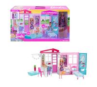 Maison de poupée - BARBIE - Meublée pliable - 60 cm - Rose - Intérieur