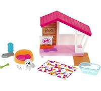 Barbie Mobilier pour poupée Coffret Niche pour Chien avec Deux Figurines Chiots, Accessoires Inclus, Jouet pour Enfant, GRG78