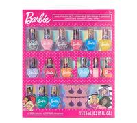 Barbie coffret de 15 vernis et accessoires à ongles pour enfants, à base d'eau, décollables et à séchage rapide et , idéal pour les fêtes et les soirées pyjama à partir de 3 ans, par Townley Girl