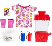 Barbie Pack Accessoires Cuisine et Pâtisserie Pop Corn, boîte de pâte à Modeler, Tee-Shirt pour poupée et Accessoires, Jouet pour Enfant, GHK39, Multicolore