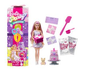 Barbie Party Unboxed Série Anniversaire Animal de Compagnie - robe violette, Poupée