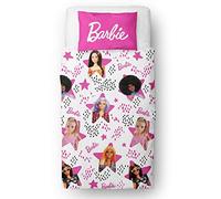 Barbie - Parure de lit avec housse de couette et taie d'oreiller pour lit simple, design officiel étoilé réversible, deux côtés, parure de lit avec taie d'oreiller assortie | Character World Brands