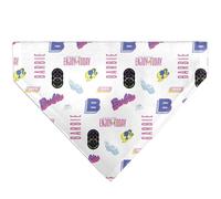 Barbie Pet Bandana avec texte et icônes Inscription « Enjoy Today » Blanc/rose/bleu