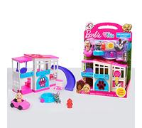 Barbie Pet Dreamhouse Ensemble de Jeu Double Face 10 pièces avec Animaux de Compagnie et Accessoires, Jouets pour Enfants à partir de 3 Ans