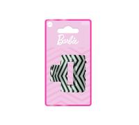BARBIE - Pince à Cheveux Carrée Motif Chevron Noir et Blanc - Maintien Optimal Sans Tiraillement - Look Chic Barbie - Accessoire Coiffure, Beauté Femme Fille - Produit Officiel Mattel