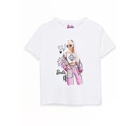 Barbie Pose Girls T-Shirt Blanc à Manches Courtes | Marque emblématique Design ludique Amusant et à la Mode avec des graphismes vibrants | Mode pour Filles | Jeu imaginatif | Enfants