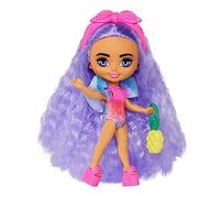 Barbie Poupée Articulée Extra Cool Voyage Mini-Minis 8 Cm, avec Tenue De Plage, Maillot De Bain Tie-Dye Et Accessoires Tropicaux, Jouet Enfant, Ados, A Partir De 6 Ans, HPN06