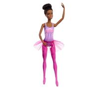Barbie Poupée Ballerine, poupée Brunette Tendance Portant Un Tutu Amovible Violet, posée avec des Bras de Ballet et des Chaussures à Bout « en Pointe »