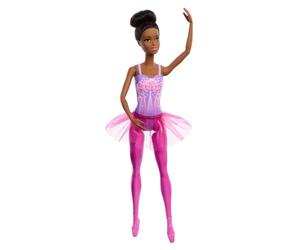 Barbie Poupée Ballerine, poupée Brunette Tendance Portant Un Tutu Amovible Violet, posée avec des Bras de Ballet et des Chaussures à Bout « en Pointe »