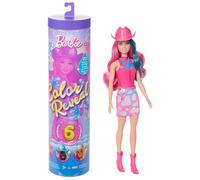 Barbie Poupée Barbie Color Reveal et accessoires avec 6 surprises, série Disco Star, corsage brillant avec fonction changement de couleur (les styles peuvent varier), JCP01