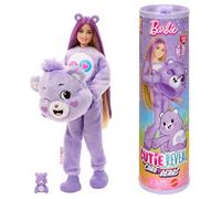Barbie Poupée Barbie Cutie Reveal Bisounours, avec costume en peluche Tougentille mauve et 10 surprises, y compris changement de couleur et mini ours., JCN94