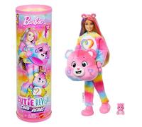 Barbie Poupée Barbie Cutie Reveal Bisounours, avec Toutensemble et 10 surprises, y compris changement de couleur et mini ours, JFV60