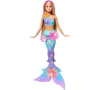 Barbie Poupée Barbie Sirène Fleur Magique blonde avec éclosion de fleurs surpris