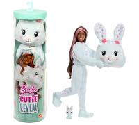 Barbie Poupée Cutie Reveal Bisounours Lapin JJP65 – 10 surprises, changement de couleur, mini-animal