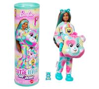 Barbie Poupée Cutie Reveal Bisounours, avec Costume en Peluche Touradieuse et 10 Surprises, y Compris Changement de Couleur et Mini Ours, JFV62