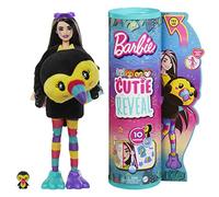 Barbie Poupée Cutie Reveal Série Jungle, poupée Mannequin avec Costume de Toucan en Peluche, 10 Surprises et Changement de Couleur Jouet Enfant, Dès 3 Ans, HKR00