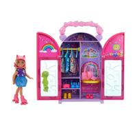 Barbie Poupée et Dressing Chelsea Coffret avec vêtements et accessoires, 17 éléments, pliable pour jouer partout et tout ranger, HXN03