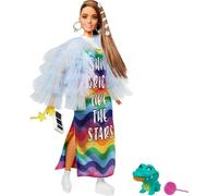 Barbie Poupée extra avec robe arc-en-ciel, poupée à habiller, poupée de mode