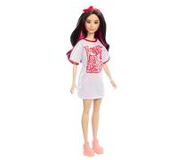Barbie – Poupée Fashionistas n°214 – Cheveux noirs ondulés, accessoires – 65e anniversaire