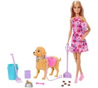Barbie - Coffret Chiot Promenade et Besoins JJB46 - poupée Malibu, chien, pelle et accessoires