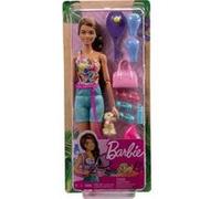 Barbie poupée mannequin 3 en 1 joueuse de tennis - rollers - coach sportif - poupée joueuse de tennis - jouet fille + carte animal