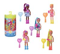 Barbie Poupée Mannequin Chelsea Color Reveal avec 6 Surprises à déballer,Série Tie-Dye Fluo avec imprimé tie-Dye et Changement de Couleur, Jouet Enfant, Dès 3 Ans, HCC90