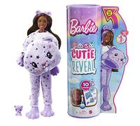 Barbie Poupée Mannequin Cutie Reveal avec Costume d’Ours en Peluche en Tissu Moelleux et 10 Surprises, Jouet Enfant, Dès 3 Ans, HJL57