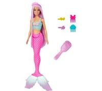 Barbie Poupée mannequin Fantaisie sirèneà cheveux longs Rose G