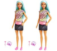 Barbie Poupée Mannequin Maquilleuse de la Collection Métiers avec Palette et Pinceau, Robe, Jupe, Tablier de Maquillage et Chaussures Roses, Jouet Enfant, Dès 3 Ans, HKT66 (Lot de 2)