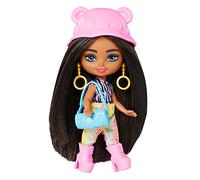 Barbie Poupée Mannequin Mini Extra Fly Articulée avec Haut À Imprimé Zébré Et Pantalon Arc-en-Ciel À Imprimé Léopard, Socle Inclus, Jouet Enfant, A Partir De 3 Ans, HPT57