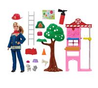 Barbie Firefighter With Fire Station And Accessories Doll Multicolore