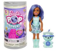 Barbie Poupée Pop Reveal Chelsea, poupée Chelsea Bubble Tea avec coffret boîte à thé et 5 surprises, dont une petite poupée parfumée et un animal (les styles peuvent varier), HRK63