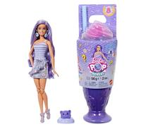 Barbie Poupée Pop Reveal et accessoires, série Treat sur le thème Délices de donuts avec animal de compagnie, 8 surprises dont changement de couleur, JFY60