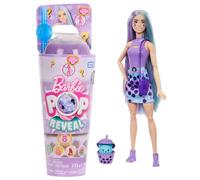 Barbie Poupée Pop Reveal série Bubble Tea avec accessoires et animal parfum lait de taro, 8 surprises dont un changement de couleur, un gobelet avec rangement, HTJ19